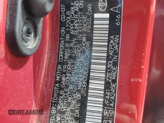 2007 Toyota Corolla CE with VIN JTDBR32E670128598, listed as a Copart auction lot 55133465 with 170,658 mi miles and Salvage Title. Bid and sale history available at DreamBid. Image 12.