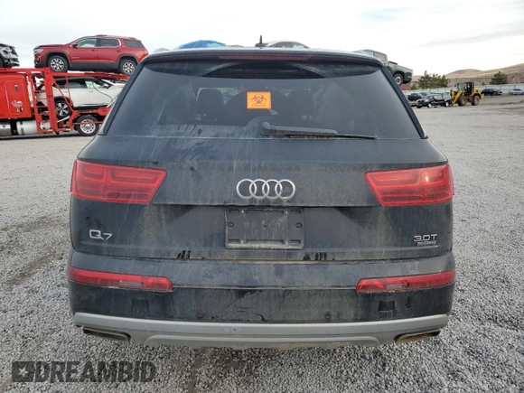 2017 Audi Q7 Premium Plus with VIN WA1LAAF76HD016853, listed as a Copart auction lot 87131584 with 0 mi miles and Salvage Title. Bid and sale history available at carsss.com. Image 6.