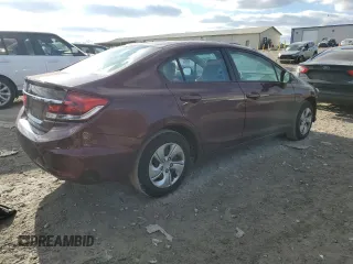 2013 Honda Civic LX with VIN 19XFB2F51DE053242, listed as a Copart auction lot 45989055 with 96,441 mi miles and Salvage title. Bid and sale history available at DreamBid. Image 3.