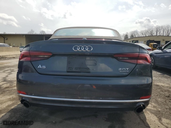 2018 Audi A5 Cabriolet Premium Plus with VIN WAUYNGF56JN022330, listed as a Copart auction lot 50856195 with 88,204 mi miles and Salvage Title. Bid and sale history available at carsss.com. Image 6.