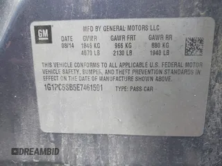 2014 Chevrolet Cruze 1LT с VIN 1G1PC5SB5E7461591, выставлен на аукционе IAAI как лот 41764302 с пробегом 129 924 миль миль и . История ставок и продаж доступна на DreamBid. Изображение 9.