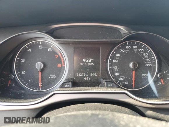 2014 Audi A4 Premium with VIN WAUAFAFL3EA016587, listed as a Copart auction lot 48958265 with 138,279 mi miles and Salvage Title. Bid and sale history available at carsss.com. Image 9.