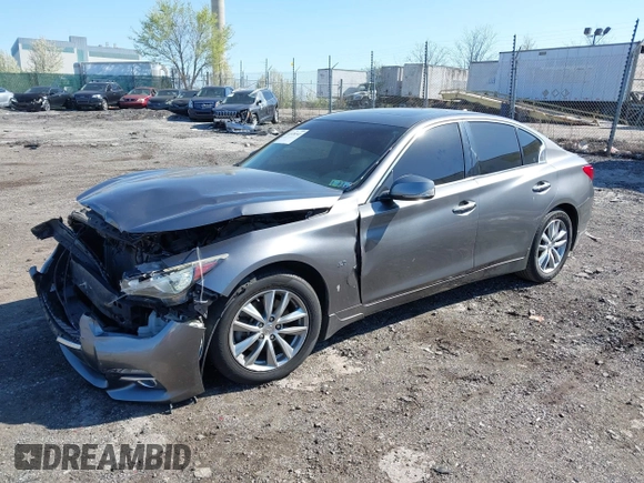 2015 Infiniti Q50 Premium with VIN JN1BV7AR2FM392399, listed as a IAAI auction lot 41978343 with 108,679 mi miles and . Bid and sale history available at DreamBid. Image 2.