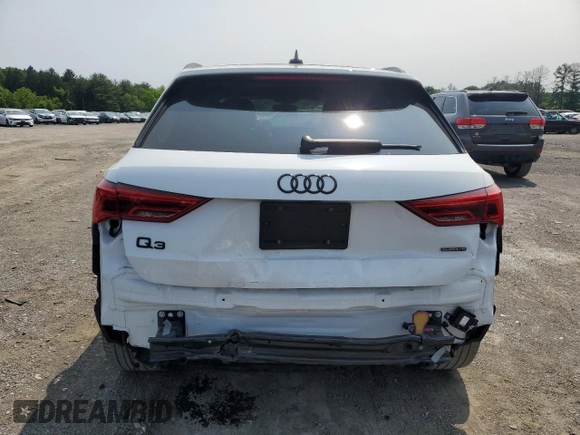 2022 Audi Q3 S line Premium Plus with VIN WA1EECF34N1058134, listed as a Copart auction lot 58793655 with 49,220 mi miles and Salvage title. Bid and sale history available at DreamBid. Image 6.