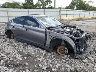 2021 Infiniti Q50 Signature Edition with VIN JN1EV7CP0MM704189, listed as a Copart auction lot 58651135 with 70,572 mi miles and Non repairable. Bid and sale history available at DreamBid. Image 4.