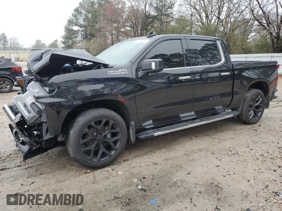 2020 Chevrolet Silverado 1500 High Country with VIN 1GCUYHED7LZ248458, listed as a Copart auction lot 44598785 with 91,793 mi miles and Salvage Title. Bid and sale history available at carsss.com. Image 1.