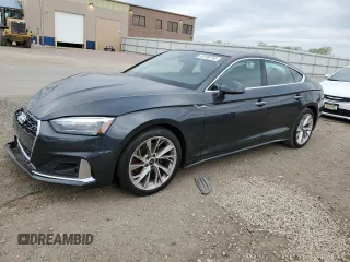 2021 Audi A5 Sportback Premium with VIN WAUABCF58MA062598, listed as a Copart auction lot 49199743 with 0 mi miles and Salvage Title. Bid and sale history available at carsss.com. Image 1.