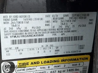 2024 Ford Expedition Timberline with VIN 1FMJU1RGXREA55808, listed as a IAAI auction lot 41737393 with 623 mi miles and . Bid and sale history available at DreamBid. Image 9.