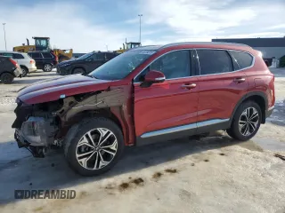 2019 Hyundai Santa Fe Ultimate with VIN 5NMS5CAA8KH063336, listed as a Copart auction lot 46734315 with 106,484 mi miles and Salvage Title. Bid and sale history available at DreamBid. Image 1.