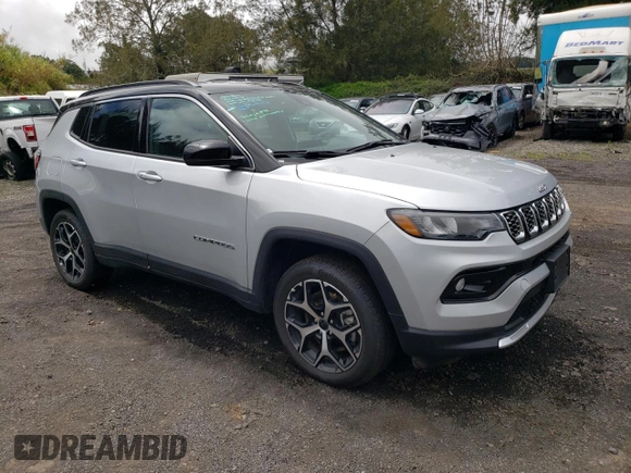 2025 Jeep Compass Limited z VIN 3C4NJDCN5ST525403, wystawiony jako Copart lot #64829565 z przebiegiem 7 790 mil mil oraz Czysty tytuł • Clean title. Historia ofert i sprzedaży dostępna na DreamBid. Obrazek 4.