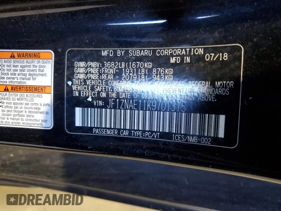 2019 Toyota 86 GT z VIN JF1ZNAE11K9701375, wystawiony jako Copart lot #49727935 z przebiegiem Nie podano mil oraz Czysty tytuł • Clean title. Historia ofert i sprzedaży dostępna na DreamBid. Obrazek 12.