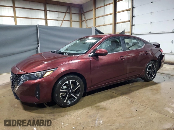 2025 Nissan Sentra SV with VIN 3N1AB8CV9SY302015, listed as a Copart auction lot 56039085 with 6,493 mi miles and Clean Title. Bid and sale history available at DreamBid. Image 1.
