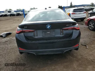 2023 BMW i4 eDrive35 with VIN WBY43AW07PFR07338, listed as a Copart auction lot 55706144 with 8,579 mi miles and Non Repairable. Bid and sale history available at carsss.com. Image 6.