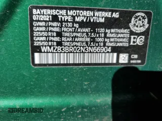 2022 MINI Countryman Cooper S with VIN WMZ83BR02N3N66904, listed as a Copart auction lot 76596324 with 22,096 mi miles and Salvage title. Bid and sale history available at DreamBid. Image 14.