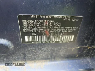 2011 Subaru Impreza Premium with VIN JF1GE6B69BH513147, listed as a Copart auction lot 52942885 with 156,500 mi miles and Clean title. Bid and sale history available at DreamBid. Image 10.