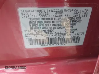 2016 Nissan Sentra S with VIN 3N1AB7APXGY315247, listed as a IAAI auction lot 41908966 with 141,268 mi miles and . Bid and sale history available at DreamBid. Image 9.