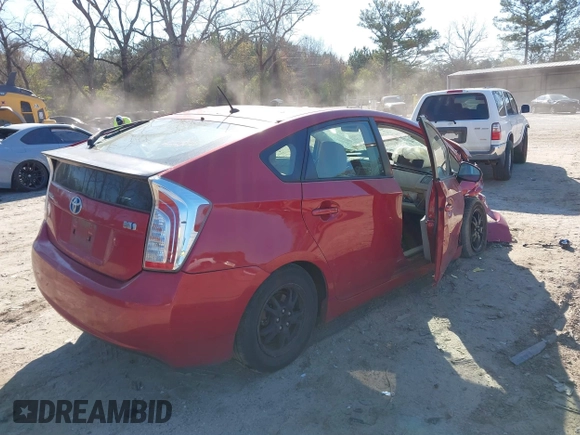 2012 Toyota Prius One with VIN JTDKN3DU3C1551711, listed as a IAAI auction lot 41883802 with 180,000 mi miles. Bid and sale history available at carsss.com. Image 4.