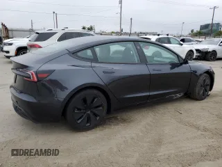 2024 Tesla Model 3 with VIN 5YJ3E1EA3RF737102, listed as a Copart auction lot 55321685 with 9,638 mi miles and Salvage Title. Bid and sale history available at carsss.com. Image 3.