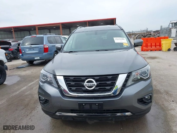 2019 Nissan Pathfinder S with VIN 5N1DR2MM7KC593207, listed as a IAAI auction lot 41639401 with NaN miles. Bid and sale history available at carsss.com. Image 12.