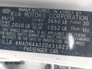 2013 Kia Rio EX z VIN KNADN4A32D6310234, wystawiony jako IAAI lot #42518870 z przebiegiem 125 605 mil mil oraz . Historia ofert i sprzedaży dostępna na DreamBid. Obrazek 9.
