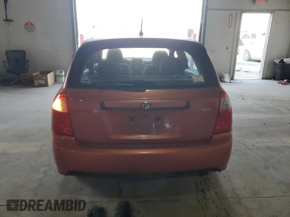 2008 Kia Spectra with VIN KNAFE161285017945, listed as a Copart auction lot 47926845 with 181,054 mi miles and Salvage Title. Bid and sale history available at carsss.com. Image 6.