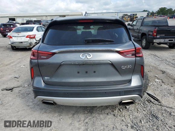2019 Infiniti QX50 Essential with VIN 3PCAJ5M38KF128199, listed as a Copart auction lot 56587525 with 58,392 mi miles and Salvage title. Bid and sale history available at DreamBid. Image 6.
