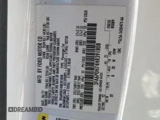 2017 Ford Fusion SE with VIN 3FA6P0H74HR391808, listed as a Copart auction lot 52087195 with 257,955 mi miles and Salvage title. Bid and sale history available at DreamBid. Image 12.