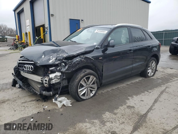 2018 Audi Q3 Premium with VIN WA1ECCFS4JR008911, listed as a Copart auction lot 51858065 with 102,091 mi miles and Salvage title. Bid and sale history available at DreamBid. Image 1.