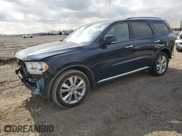 2013 Dodge Durango Crew with VIN 1C4SDHDT3DC697734, listed as a Copart auction lot 43588155 with 150,720 mi miles and Salvage title. Bid and sale history available at DreamBid. Image 1.