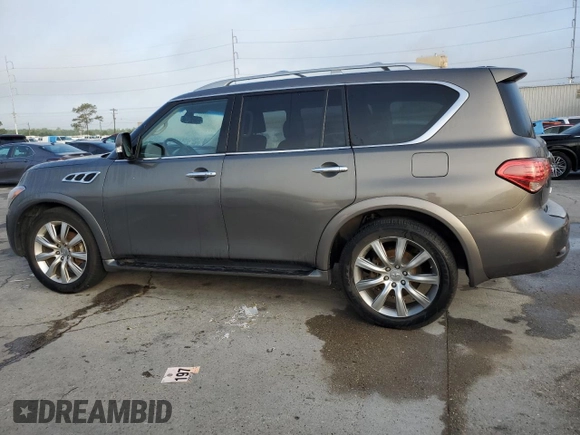 2014 Infiniti QX80 with VIN JN8AZ2NFXE9552731, listed as a Copart auction lot 53567965 with 0 mi miles and Salvage Title. Bid and sale history available at carsss.com. Image 2.