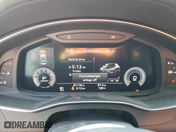 2019 Audi A7 Premium Plus with VIN WAUR2AF22KN052989, listed as a Copart auction lot 67783434 with 81,176 mi miles and Salvage Title. Bid and sale history available at carsss.com. Image 9.