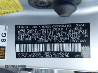2020 Toyota Corolla LE with VIN JTDEPRAE7LJ113796, listed as a IAAI auction lot 41222712 with 1 mi miles. Bid and sale history available at carsss.com. Image 9.