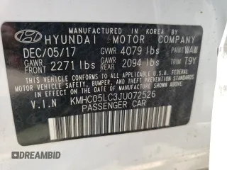 2018 Hyundai Ioniq Limited with VIN KMHC05LC3JU072526, listed as a Copart auction lot 51673065 with 40,315 mi miles and Salvage Title. Bid and sale history available at DreamBid. Image 14.