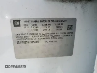 2017 Chevrolet Impala LT with VIN 2G1105S39H9114050, listed as a Copart auction lot 51503125 with 89,227 mi miles and Salvage Title. Bid and sale history available at DreamBid. Image 14.