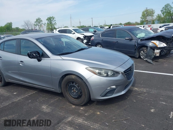 2014 Mazda 3 i SV with VIN JM1BM1T73E1171466, listed as a IAAI auction lot 41999827 with 157,739 mi miles and . Bid and sale history available at DreamBid. Image 1.