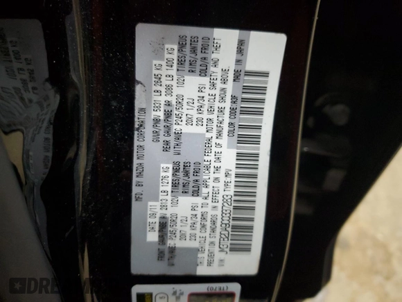 2012 Mazda CX-9 Grand Touring with VIN JM3TB2DA9C0337283, listed as a Copart auction lot 83765174 with Not Provided miles and Salvage Title. Bid and sale history available at carsss.com. Image 14.