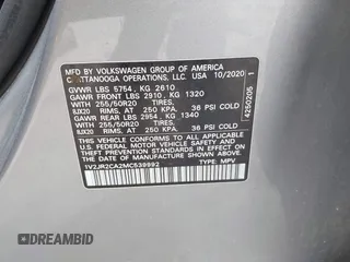 2021 Volkswagen Atlas SE с VIN 1V2JR2CA2MC539992, выставлен на аукционе IAAI как лот 42133933 с пробегом 82 287 миль миль и . История ставок и продаж доступна на DreamBid. Изображение 9.