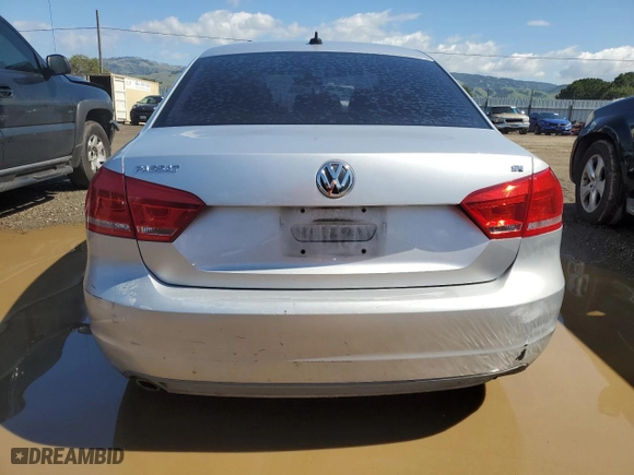 2012 Volkswagen Passat SE with VIN 1VWBP7A37CC096621, listed as a Copart auction lot 49468885 with 258,205 mi miles and Salvage Title. Bid and sale history available at carsss.com. Image 6.
