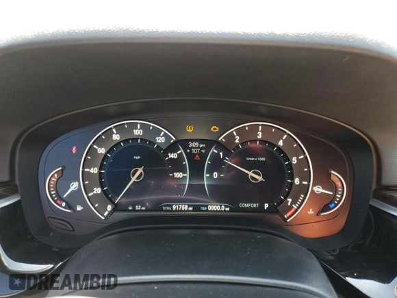 2019 BMW 5 Series 540i with VIN WBAJE5C54KWW12967, listed as a Copart auction lot 58490535 with 91,758 mi miles and Salvage title. Bid and sale history available at DreamBid. Image 9.