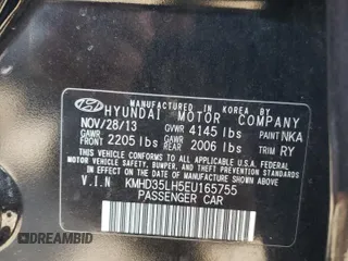 2014 Hyundai Elantra with VIN KMHD35LH5EU165755, listed as a Copart auction lot 49051275 with 146,648 mi miles and Salvage title. Bid and sale history available at DreamBid. Image 12.