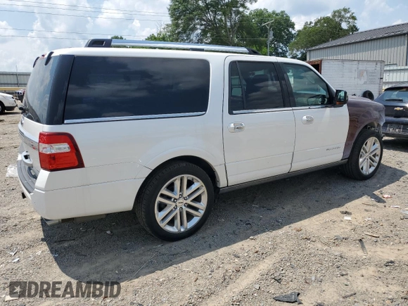 2017 Ford Expedition Max Platinum z VIN 1FMJK1MT5HEA13460, wystawiony jako Copart lot #62346735 z przebiegiem 130 720 mil mil oraz Szkoda całkowita • Salvage title. Historia ofert i sprzedaży dostępna na DreamBid. Obrazek 3.