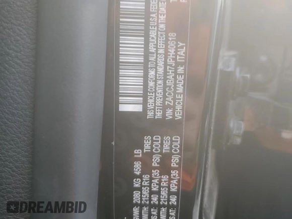 2018 Jeep Renegade Sport с VIN ZACCJBAH7JPH40618, выставлен на аукционе Copart как лот 55832695 с пробегом 34 869 миль миль и Списание • Salvage title. История ставок и продаж доступна на DreamBid. Изображение 13.