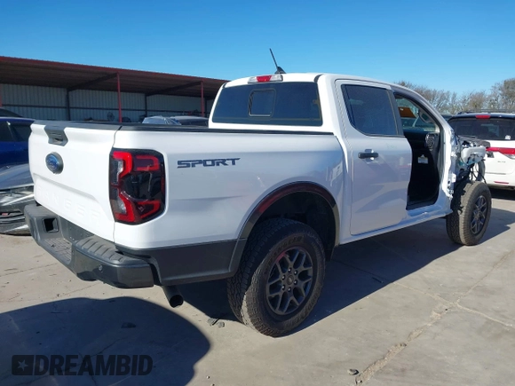 2024 Ford Ranger XLT with VIN 1FTER4GH4RLE18796, listed as a IAAI auction lot 41202877 with 7,632 mi miles. Bid and sale history available at carsss.com. Image 4.