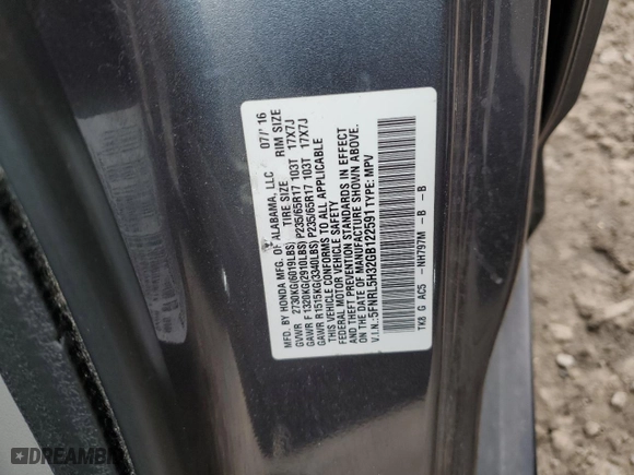 2016 Honda Odyssey SE with VIN 5FNRL5H32GB122591, listed as a Copart auction lot 49911955 with 95,619 mi miles and Salvage Title. Bid and sale history available at carsss.com. Image 15.
