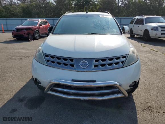 2007 Nissan Murano S with VIN JN8AZ08W07W663891, listed as a Copart auction lot 67211624 with 121,542 mi miles and Non Repairable. Bid and sale history available at carsss.com. Image 5.