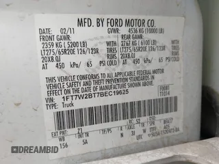 2011 Ford F-250 XL с VIN 1FT7W2BT7BEC19625, выставлен на аукционе IAAI как лот 42616322 с пробегом 357 330 миль миль и . История ставок и продаж доступна на DreamBid. Изображение 9.