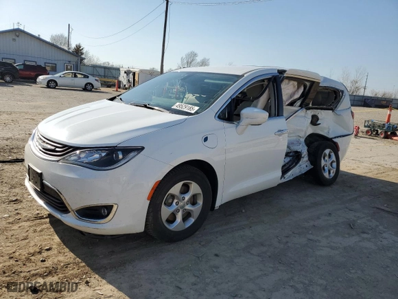 2018 Chrysler Pacifica Hybrid Touring Plus with VIN 2C4RC1H71JR159333, listed as a Copart auction lot 49529185 with 0 mi miles and Salvage Title. Bid and sale history available at carsss.com. Image 1.