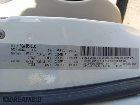 2017 Dodge Grand Caravan SE with VIN 2C4RDGBG1HR854401, listed as a IAAI auction lot 42015678 with 116,031 mi miles and . Bid and sale history available at DreamBid. Image 9.
