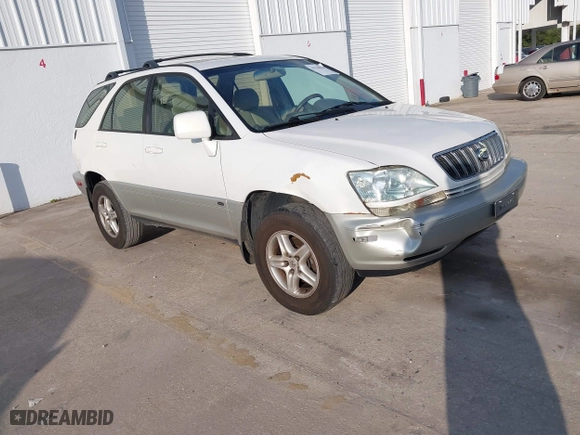 2002 Lexus RX 300 with VIN JTJGF10U020144413, listed as a IAAI auction lot 41524024 with 205,423 mi miles. Bid and sale history available at carsss.com. Image 1.