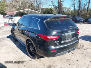 2014 Infiniti QX60 with VIN 5N1AL0MM0EC501867, listed as a IAAI auction lot 41157279 with 148,283 mi miles. Bid and sale history available at carsss.com. Image 3.
